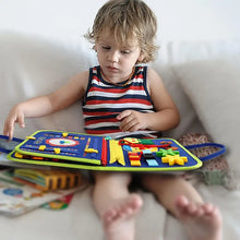 Load image into Gallery viewer, Felt Learning Board - Colorful Busy Box with Shape Sorting, Counting, and Pattern Matching Activities