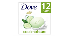 Load image into Gallery viewer, Dove Beauty Bar Women's Bath Soap Gentle Cool Moisture Cucumber & Green Tea All Skin, 3.75 oz 12 Bars