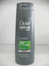 Load image into Gallery viewer, Dove Men+Care Fresh and Clean 2-in-1 Shampoo and Conditioner 12 fl oz(355ml)