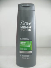Load image into Gallery viewer, Dove Men+Care Fresh and Clean 2-in-1 Shampoo and Conditioner 12 fl oz(355ml)