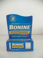 Load image into Gallery viewer, Bonine Motion Sickness and Nausea Relief Travel Pack, Chewable Tablets, Raspberry, 12 Ct