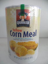 Load image into Gallery viewer, Quaker Yellow Enriched and Degerminated Corn Meal Canister, 24 oz