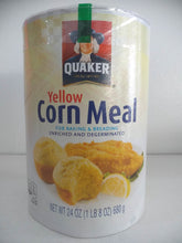 Load image into Gallery viewer, Quaker Yellow Enriched and Degerminated Corn Meal Canister, 24 oz