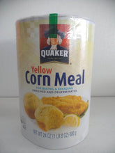 Load image into Gallery viewer, Quaker Yellow Enriched and Degerminated Corn Meal Canister, 24 oz