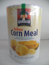 Load image into Gallery viewer, Quaker Yellow Enriched and Degerminated Corn Meal Canister, 24 oz