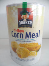Load image into Gallery viewer, Quaker Yellow Enriched and Degerminated Corn Meal Canister, 24 oz