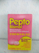 Load image into Gallery viewer, Pepto Bismol Chewable Tablets 5 Symtoms Relief 12 Ct Supplement