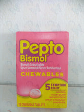 Load image into Gallery viewer, Pepto Bismol Chewable Tablets 5 Symtoms Relief 12 Ct Supplement