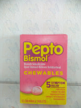 Load image into Gallery viewer, Pepto Bismol Chewable Tablets 5 Symtoms Relief 12 Ct Supplement