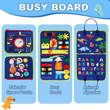 Load image into Gallery viewer, Felt Learning Board - Colorful Busy Box with Shape Sorting, Counting, and Pattern Matching Activities