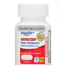 Load image into Gallery viewer, Equate Extra Strength Acetaminophen Pain Reliever/ Fever Reducer Caplets, 500 mg, 100 Count