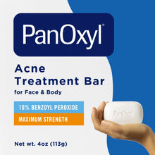 Load image into Gallery viewer, PanOxyl Acne Treatment Bar, Max Strength 10% Benzoyl Peroxide, 4 oz