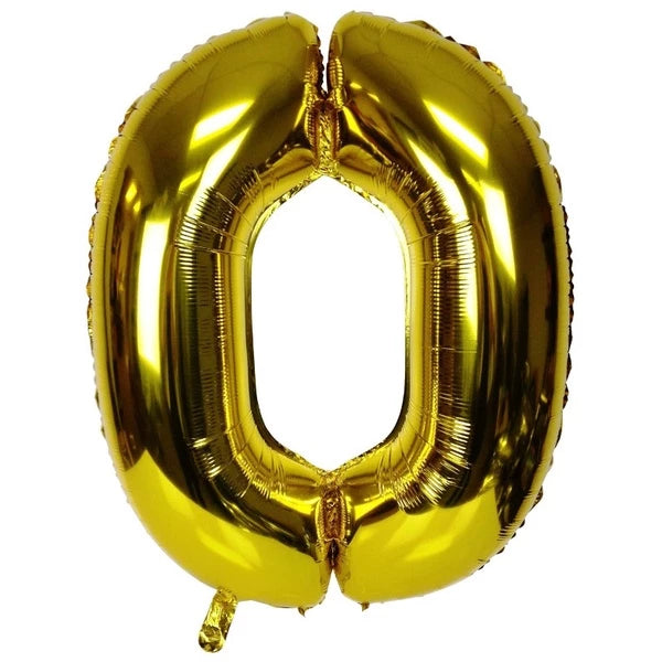 Gold Foil Number Foil Balloon #"0"