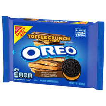 Load image into Gallery viewer, OREO Toffee Crunch Creme with Sugar Crystals Chocolate Sandwich Cookies, Family Size, 17 oz