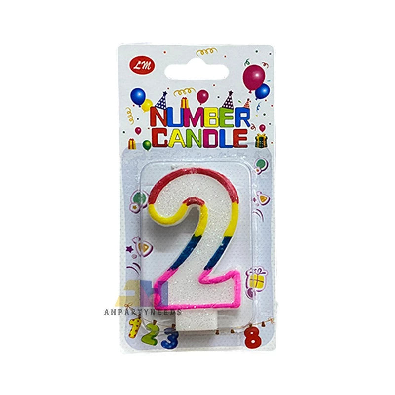 Glitter Coloful Number Candle Happy Birthday Cake Candle Decoration#2