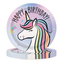 Load image into Gallery viewer, Dreamy Unicorn Disposable Round Paper Plates, 9", Multicolor, 10 Count, by Way To Celebrate