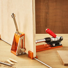 Load image into Gallery viewer, 34 Pcs Pocket Hole Jig Kit, Adjustable Versatile Pocket Hole Jig with Toolbox,11" C-clamp, Fixture, Step Drills, Wrenches, Drill Stop Rings, Square Drive Bits