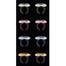Load image into Gallery viewer, Multicolor Plastic Glow Ring Party Favors, 8 Pieces, by Way To Celebrate