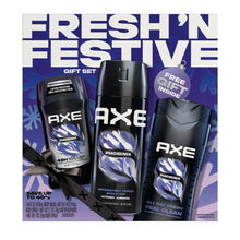 Load image into Gallery viewer, AXE Fresh ‘N Festive Phoenix Holiday Gift Set Mint & Rosemary Body Wash, Deodorant Spray & Antiperspirant Stick, 3 Count