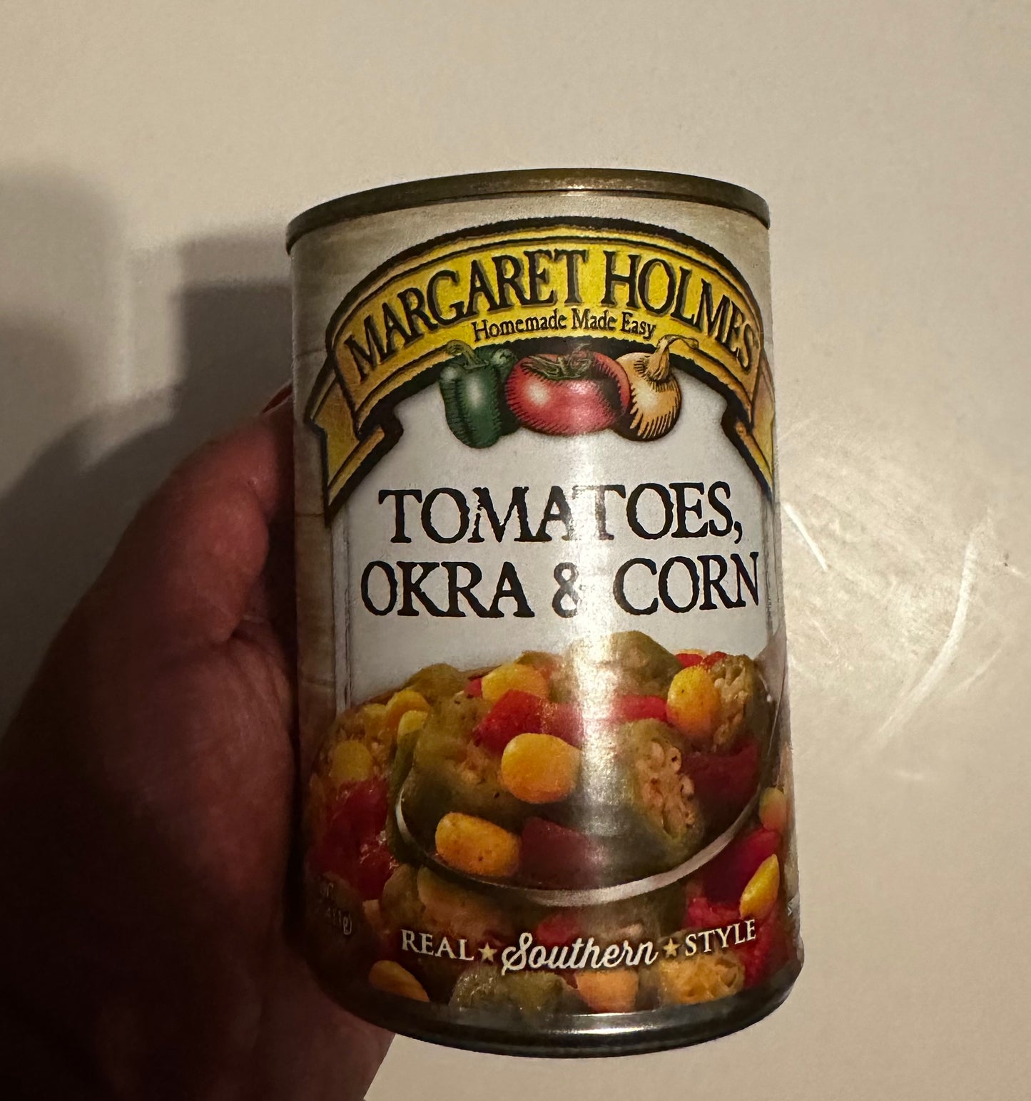 Margaret Holmes Tomatoes, Okra, And Corn, 14.5 oz. 411g