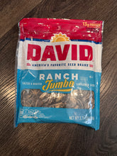 Load image into Gallery viewer, David Original Jumbo Sunflower Seeds, 3.75 oz. Bags 106g Made in USA