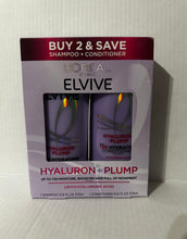 Load image into Gallery viewer, L'Oreal Paris Elvive Hyaluron Plump Squeeze Hydrating Shampoo Conditioner Kit, 72Hr Intense Moisture