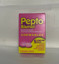 Load image into Gallery viewer, Pepto Bismol Chewable Tablets 5 symtoms relief 12 Ct
