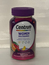 Load image into Gallery viewer, Centrum Women Multigummies assorted natural fruit flavors 100 gummies