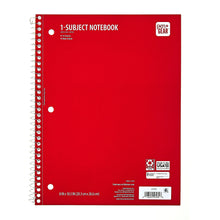 Load image into Gallery viewer, PEN + GEAR College Rule 1-Subject Notebook, 10.5" x 8", Red, 70 Sheets