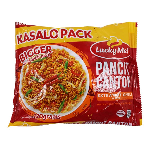 Lucky Me! Pancit Canton Extra Hot Chili Kasalo Pack 120g