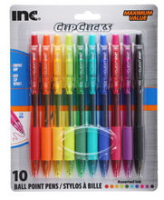 Load image into Gallery viewer, Inc. ClipClicks Colorful Ballpoint Pens, 10-ct.