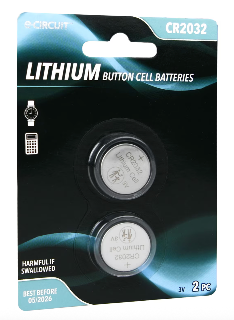 E-Circuit Lithium Button Cell Batteries, 2-ct. Packs