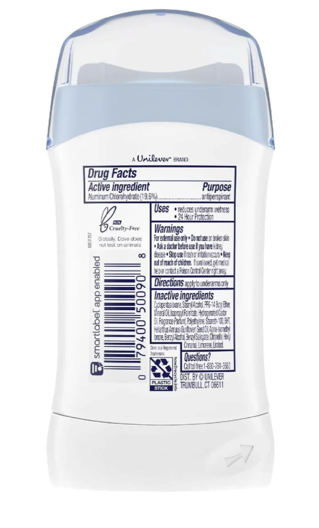 Dove Invisible Solid Antiperspirant Deodorant Stick Fresh, 1.6 oz