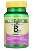 Load image into Gallery viewer, Spring Valley B12, 1000mcg 60 tablets