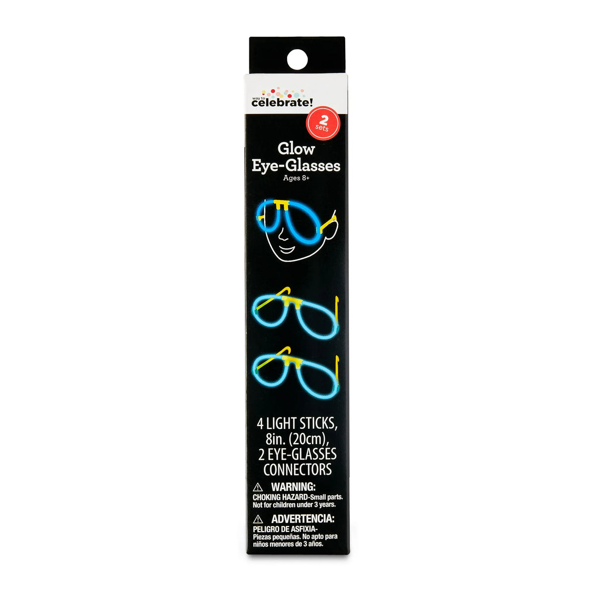 Blue Glow Eye Glasses, 2 Count, by Way To Celebrate