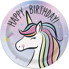 Load image into Gallery viewer, Dreamy Unicorn Disposable Round Paper Plates, 9", Multicolor, 10 Count, by Way To Celebrate
