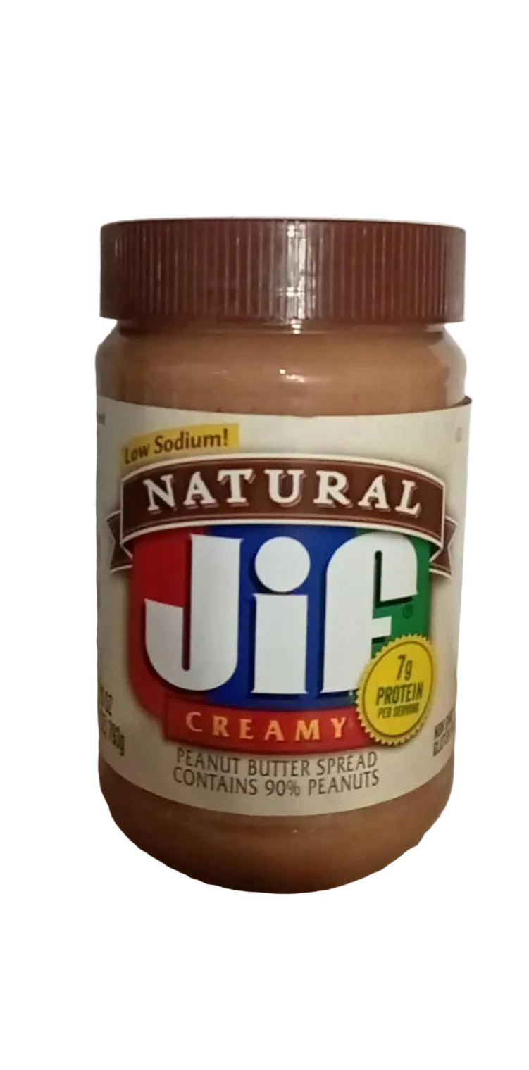 Jif Natural Creamy Peanut Butter Spread, 16-Ounce Jar 454g