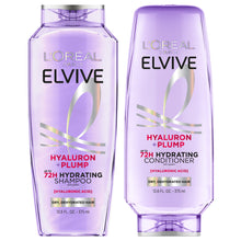 Load image into Gallery viewer, L'Oreal Paris Elvive Hyaluron Plump Squeeze Hydrating Shampoo Conditioner Kit, 72Hr Intense Moisture