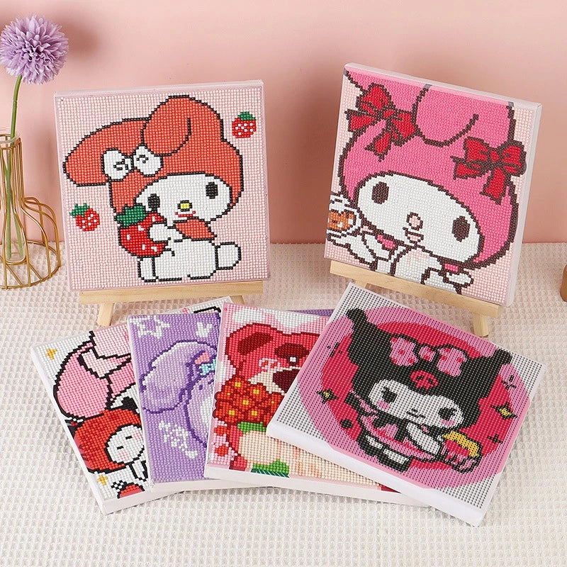 Sanrio Diamond painting set with frame Educational toy Kuromi diamond painting Kid's gift
