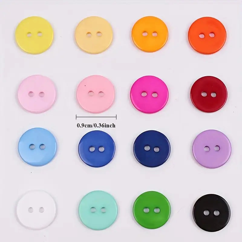 Vibrant Mixed Color Resin Buttons, 2-Hole