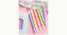 Load image into Gallery viewer, 6-Pack Macaron Glitter Paraffin Wax Cake Candles, Twisted Spiral Design, Single-Wick