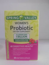 Load image into Gallery viewer, Spring Valley Women Probiotic 1 billion dietary supplement 30 capsules