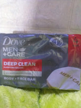 Load image into Gallery viewer, Dove Men + Care Deep Clean Moisturizing Body + Face Soap 4 Bars(425g)pack