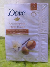 Load image into Gallery viewer, Dove Purely Pampering Moisturizing Beauty Bar Soap With She Butter and Vanilla Scent 8 Bars Soap 30 Oz(850g)