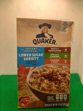 Load image into Gallery viewer, Quaker Instant Oatmeal Lower sugar variety 10 packets 328g