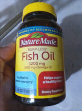 Load image into Gallery viewer, Nature Made Fish Oil 1200mg (360 Mg Omega-3) Burp-less 60 Softgels