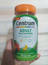 Load image into Gallery viewer, Centrum Adult Multigummies assorted natural fruit flavors 110 gummies