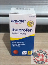 Load image into Gallery viewer, Equate Ibuprofen 200mg Pain Reliever/Fever Reducer 40 Coated Tablets