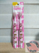 Load image into Gallery viewer, Plackers Camouflage 2-Pack Soft Toothbrushes For Kids Value Pack (PINK CAMO)