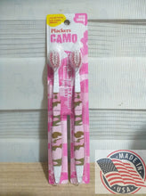 Load image into Gallery viewer, Plackers Camouflage 2-Pack Soft Toothbrushes For Kids Value Pack (PINK CAMO)